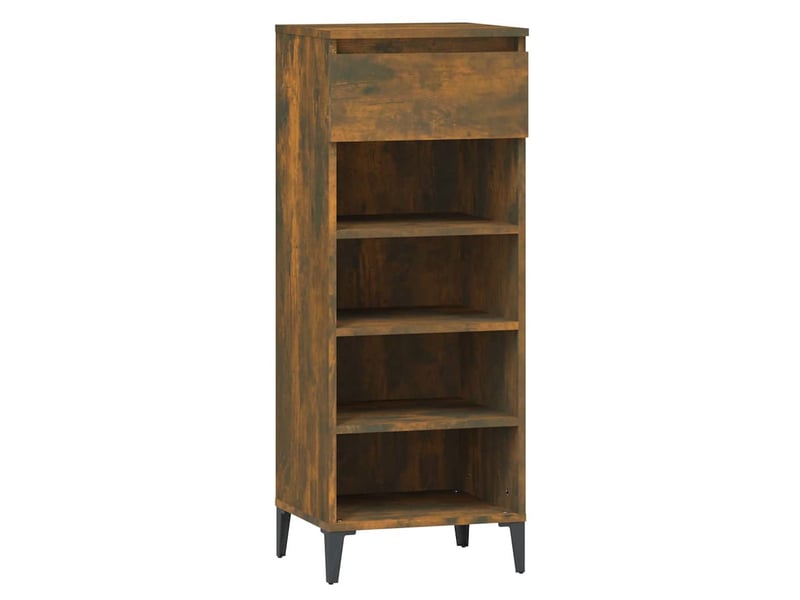  Meuble à chaussures, étagère à chaussures chêne fumé 40x36x105 cm bois d'ingénierie  - Conforama A