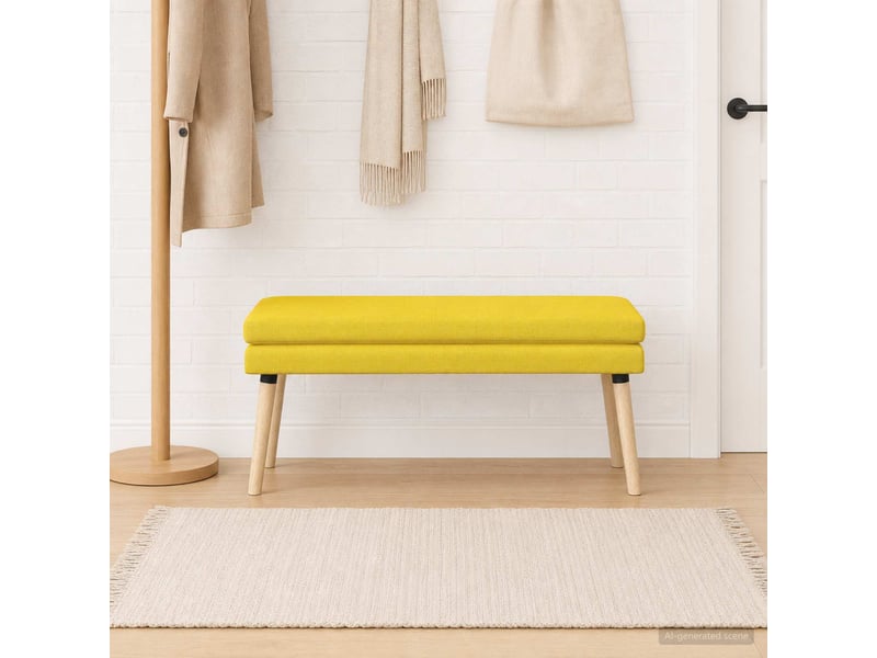  Banc d'entrée, banc à double couche jaune clair 110x40x47 cm tissu  - Conforama D