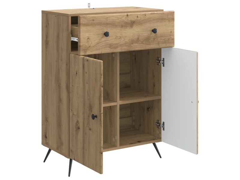  Buffet - bahut - meuble de rangement chêne artisanal 66 x 34,5 x 90 cm bois d'ingénierie  - Conforama D