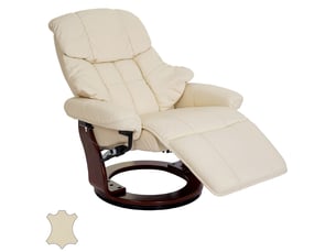 Fauteuil relax manuel <strong></strong> Cuir / Croûte de Cuir beige