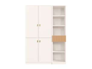 Armoire 4 porte(s) battante 1 tiroir(s) LEYTN coloris bicolore largeur 135 cm
