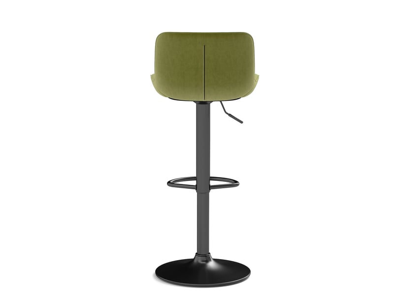  Tabourets de bar pivotants verts, lot de 4, revêtement velours, hauteur réglable, rotation 360°  - Conforama E