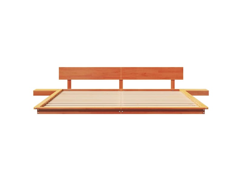  Lit double- lit adulte -  cadre de lit marron 200 x 200 cm bois  - Conforama D