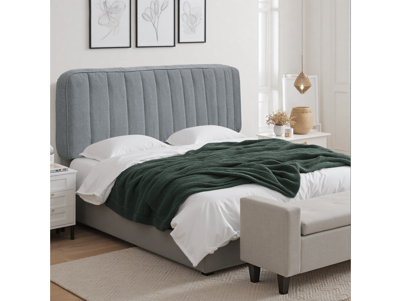  Tête de lit vercart skm 200x60 cm, épaisseur 100 mm, polyester gris  - Conforama B