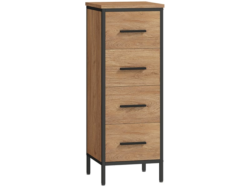  Meuble de salle de bain 4 tiroirs en panneau de particules et acier 30 x 30 x 82 cm  - Conforama B