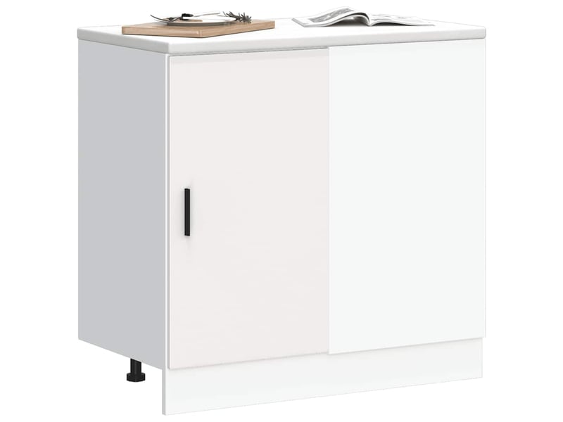  Meuble sous évier lyon le plan de travail non inclus bois d'ingénierie blanc  - Conforama C