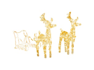 Décoration de noël rennes et traîneau 160 led 130 cm acrylique