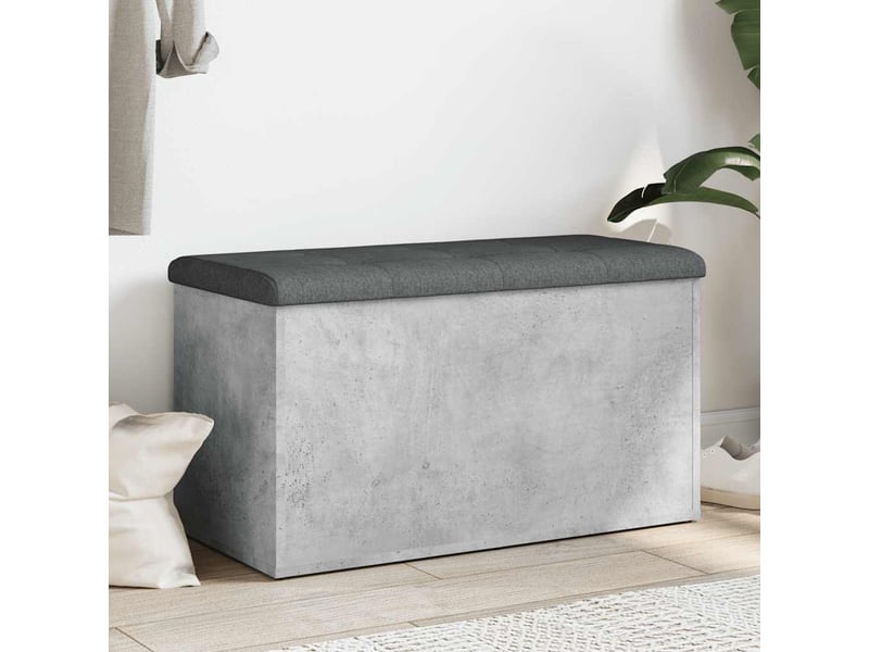  Banc chambre, banc de rangement gris béton 82x42x45 cm bois d'ingénierie  - Conforama B