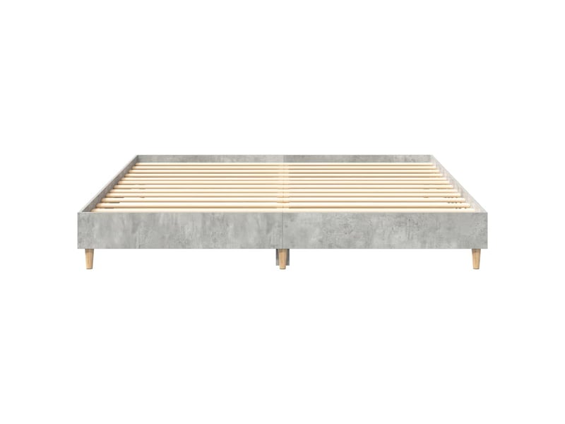  Lit double- lit adulte -  cadre de lit sans matelas gris béton 160x200 cm bois ingénierie  - Conforama D