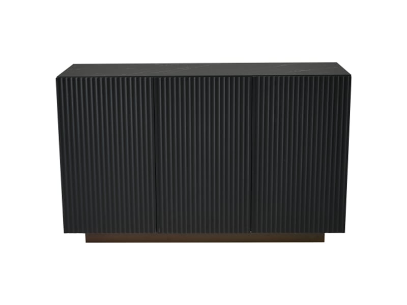  Buffet led - truxen8 - moderne - noir - aspect marbre - bluetooth - 120cm noir - Conforama A