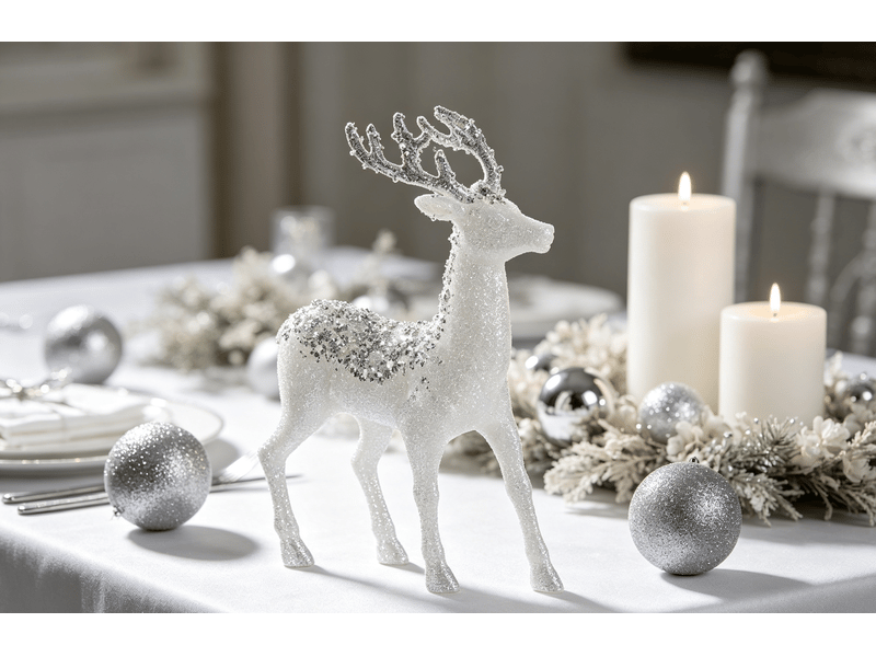  Renne de noël krist+ blanc argent 15 x 45 x 30 cm S3612013 - Conforama C