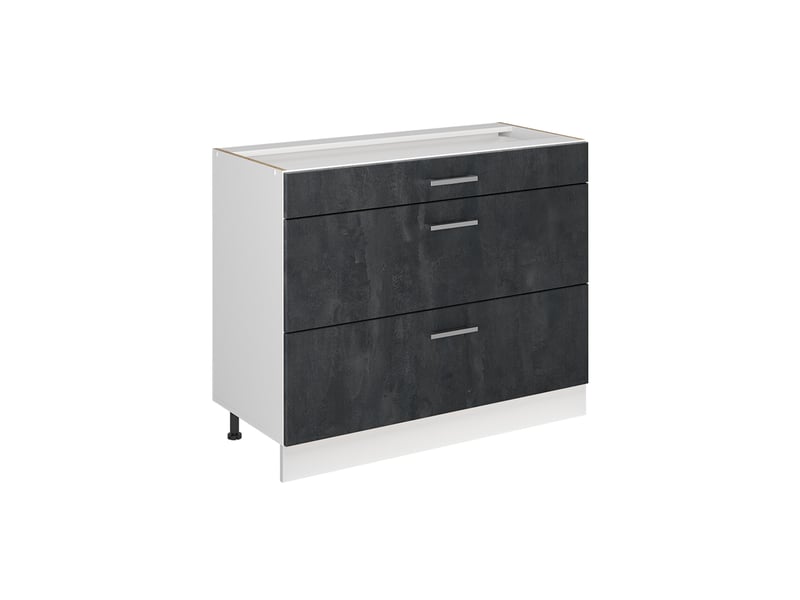  Vicco meuble cuisine, béton noirblanc, 100cm sans plan de travail  - Conforama A
