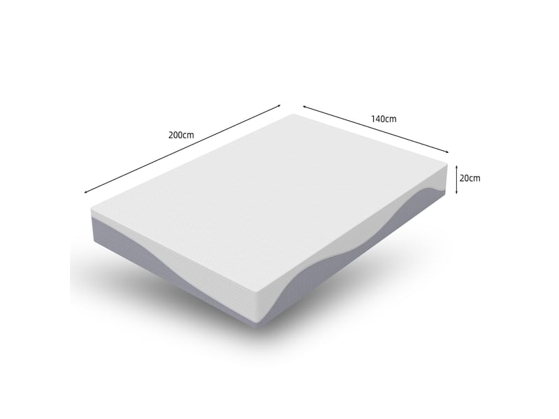 Matelas mousse,140x200 cm,réversible h3h4 avec housse déhoussable blanc et gris,mousse,blanc et gris - Conforama C