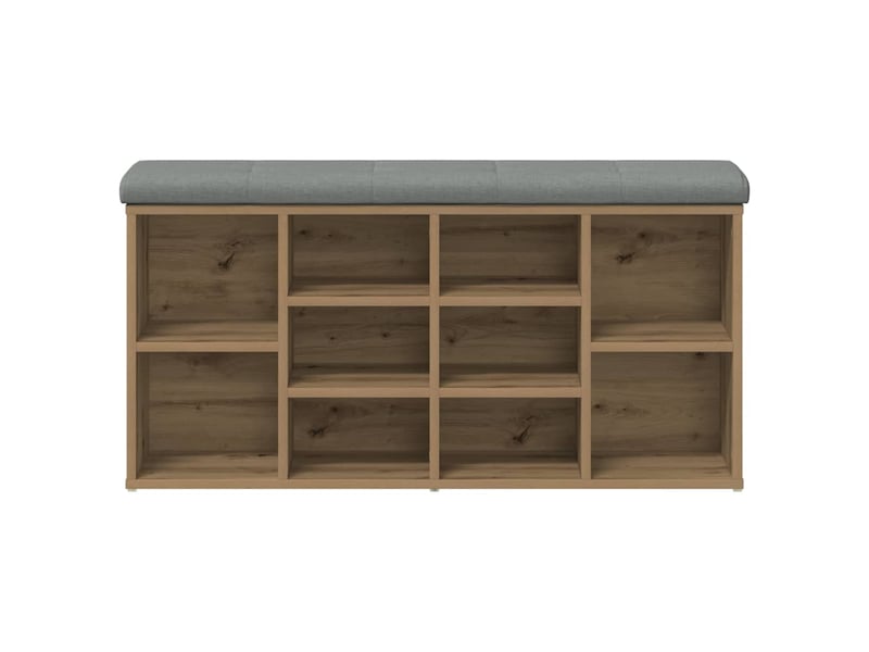  Banc à chaussures, banc de rangement chêne artisanal 102x32x50cm bois d'ingénierie  - Conforama C
