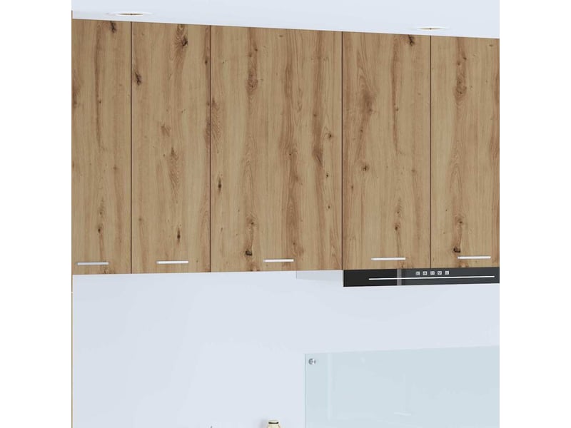 Meuble de rangement cuisine, armoire suspendue chêne artisan et blanc 50x31x80cm - Conforama B