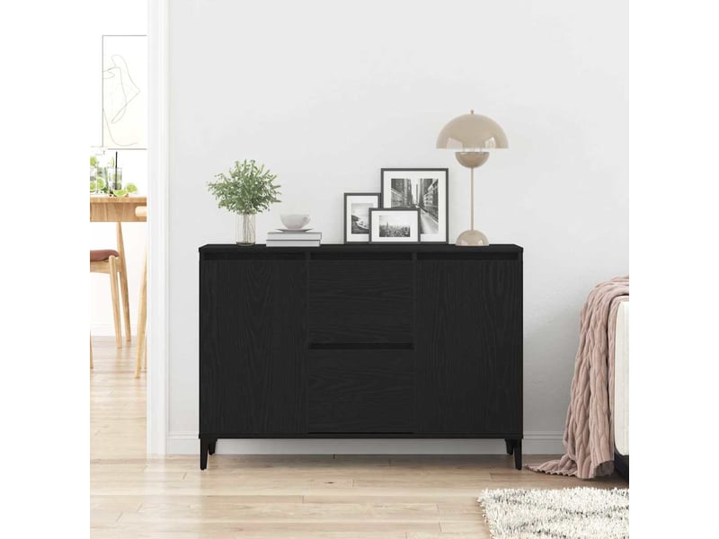 Buffet - bahut - meuble de rangement chêne noir 104 x 35 x 70 cm bois d'ingénierie - Conforama D