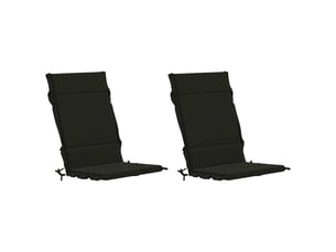 Lot de 2 coussins de chaise à dossier haut gemert noir cf59277