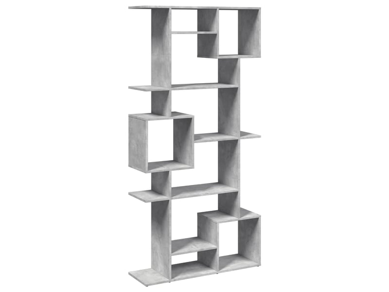  Bibliothèque, meuble de rangement salon gris béton 92x29x188 cm bois d'ingénierie  - Conforama A