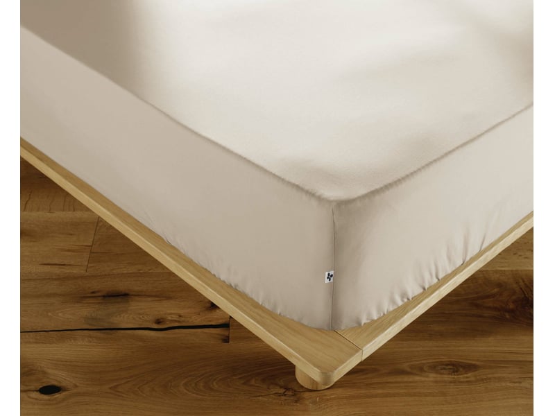  Drap-housse 140 x 190 cm percale de coton 120 fils unie perrine pampa 15193 - Conforama A