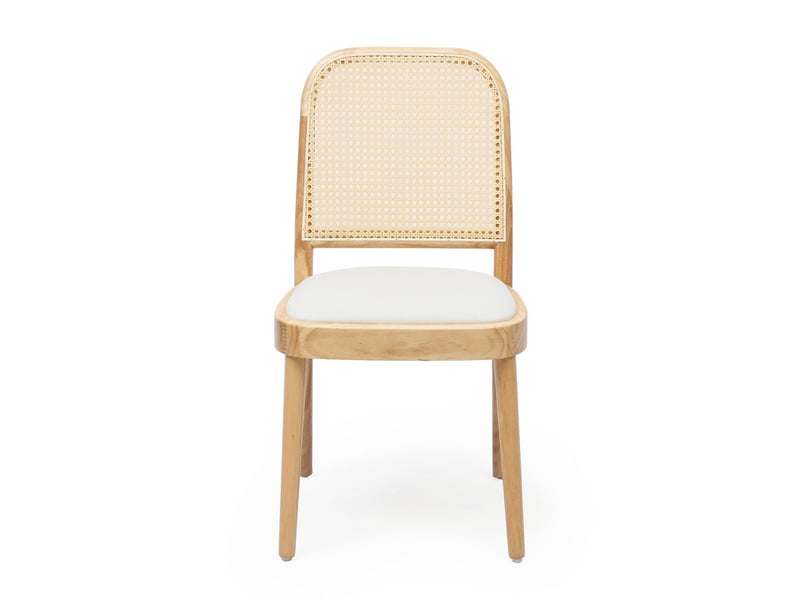  Ensemble table à manger extensible 110–150 cm + 6 chaises en bois massif et rotin – style moderne, pour salle à manger, salon ou café  - Conforama E