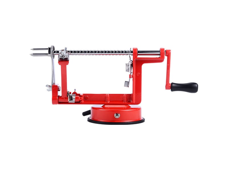  3 en 1 - eplucheur de pommes &amp; vide-pomme machine pour éplucher, évider et couper les pommes design en rouge  - Conforama B