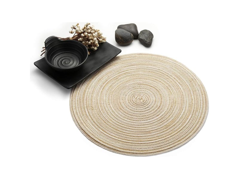 Sets de table ronds lot de 6 tapis de table lavables résistants à la chaleur (beige) - Conforama C