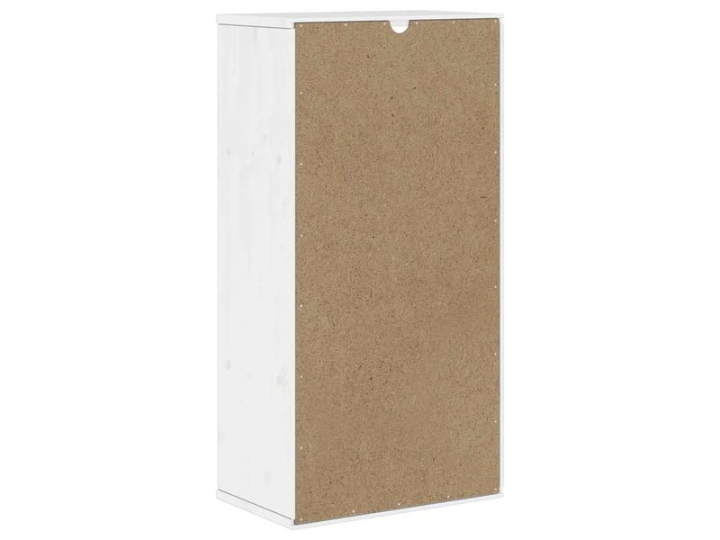  Armoire latérale en bois massif pin avec grand espace de rangement style rustique 40 x 24 x 79 cm en bois blanc 02_0058047  - Conforama E