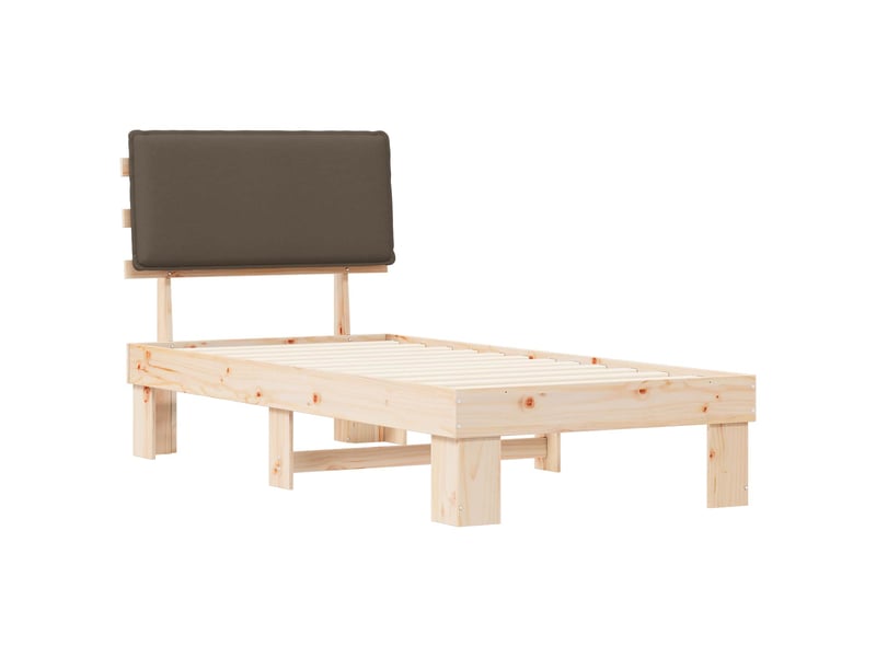  Lit simple- lit adulte -  cadre de lit avec tête de lit rembourrée taupe 80 x 200 cm  - Conforama C