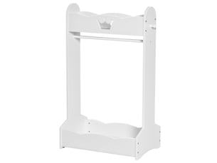 Portant pour enfants avec étagères et crochets latéraux, meuble de chambre en bois, 70,5 x 37 x 103 cm, blanc
