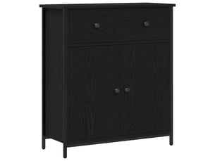 Buffet - bahut - meuble de rangement chêne noir 70 x 30 x 80 cm bois d'ingénierie