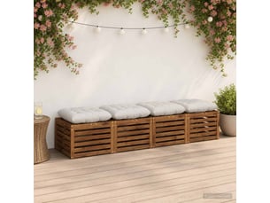 Lot de 4 coussins de siège, coussins d'assise vianen 100 % polyester blanc cf60823