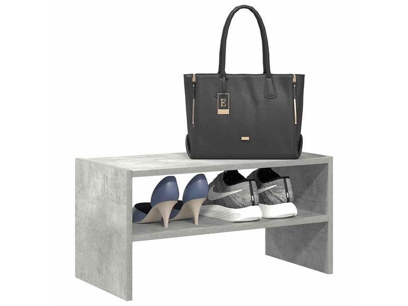  Meuble à chaussures, étagère à chaussures empilable gris béton 60x30x30,5 cm  - Conforama B