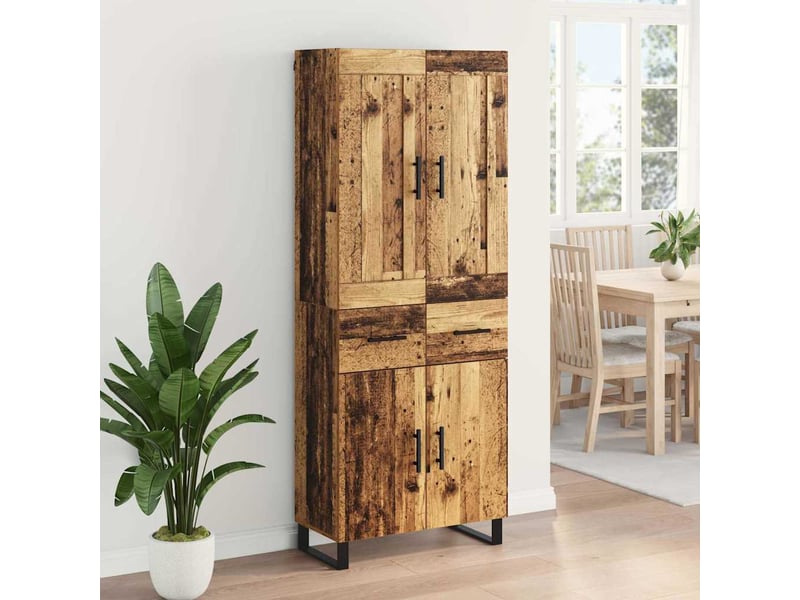 Haut armoire, armoire de rangement bois ancien 69,5x34x180 cm shl80443 - Conforama D