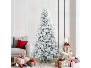 Sapin de noël - arbre de noël artificiel à branches pliantes, duveteux de neige