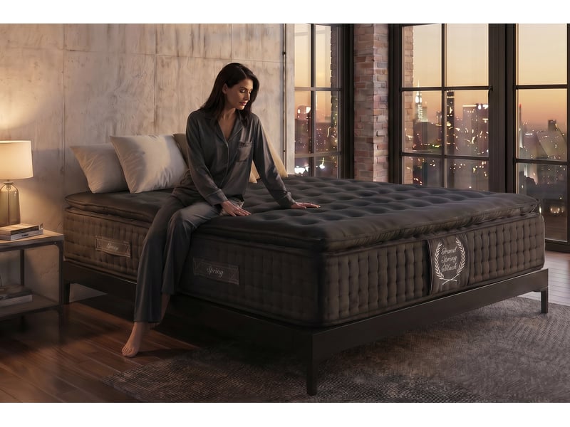  Matelas ressorts ensachés grand spring black 30 cm - 100x190 cm - fermeté élevée- moonia  - Conforama C