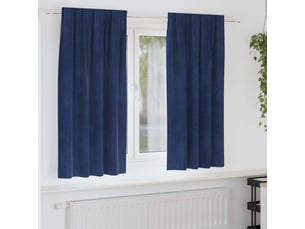 Lot de 2 rideaux, rideaux de fenêtre bleu foncé 140 x 175 cm velours cf43988