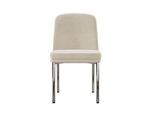 Lot de 4 chaises de salle à manger 42,5x53x82 cm en velours beige, style contemporain épuré