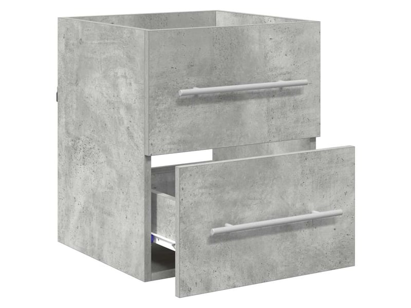  Armoire d'évier, meuble de rangement gris béton 38.5x41x48 cm bois d'ingénierie  - Conforama E