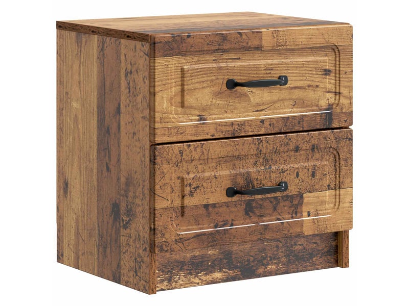 Table de chevet - cabinet de chevet - table de nuit 2 pièces bois ancien 43 x 34,5 x 44,5 cm - Conforama D