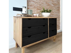 Commode 1 tiroir(s)    <strong></strong> <strong></strong> coloris noir largeur 111 cm