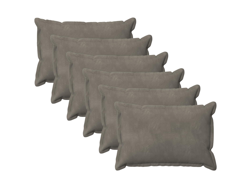  Lot de 6 coussins avec oreiller, coussins décoratifs houten gris clair fløjl cf51247  - Conforama A