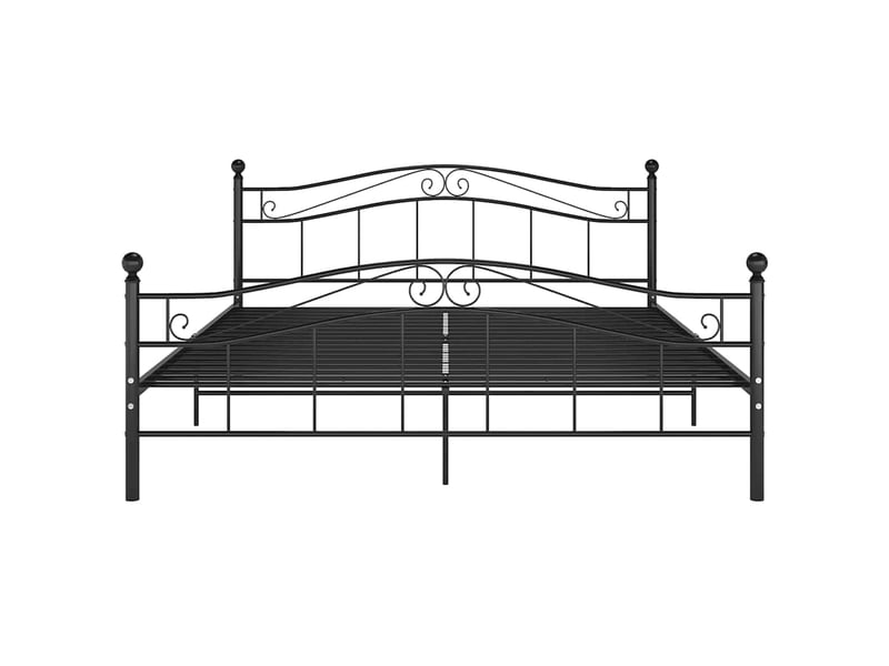  Lit adulte, lit double, cadre de lit noir métal 200x200cm cf10109  - Conforama C