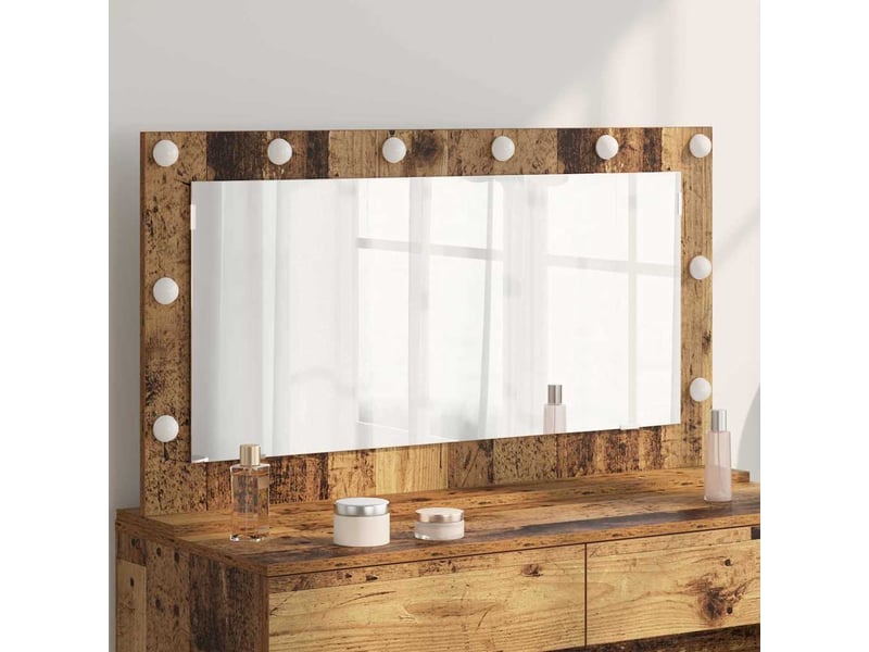  Miroir de vanité, miroir de coiffeuse bois ancien 100 x 55 x 18 cm rectangulaire cf62743  - Conforama B