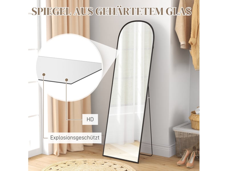  Miroir sur pied 50x161,5 cm cadre en métal noir  - Conforama D