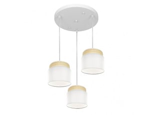 Plafonnier suspendu fabrilamp kandy naturelblanc 3 x e27 hauteur réglable 45-108 cm 39x39 cm