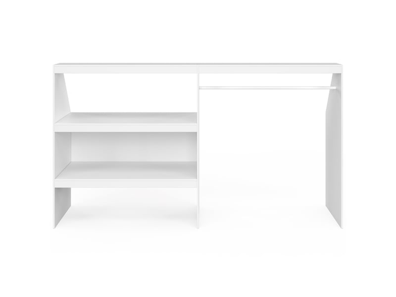 Kit dressing sous pente avec étagère 2 niveaux et penderie extensible tomi 195 x 50 x 70-110 cm blanc  - Conforama C