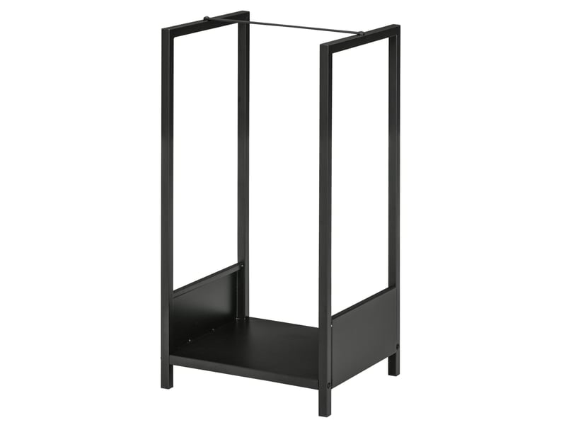  Porte-bûches intérieur extérieur en acier, base surélevée, 39 x 35 x 76 cm, noir  - Conforama B