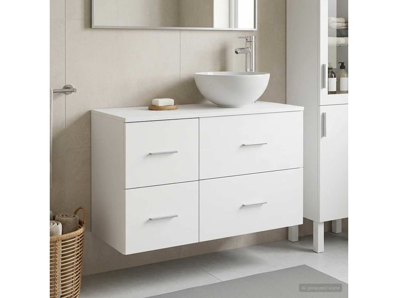  Ensemble de mobilier de salle de bain 2 pcs blanc shl7521  - Conforama B