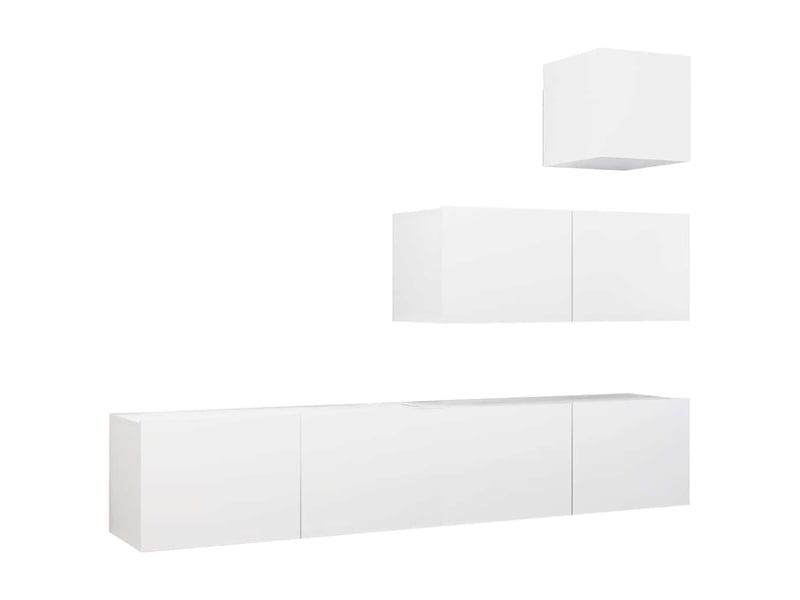  Ensemble de meubles tv 4 pcs blanc bois d'ingénierie shl35045  - Conforama A