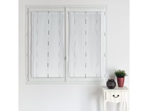 Paire de petits voilages en jacquard à fils coupés 45x120 cm
